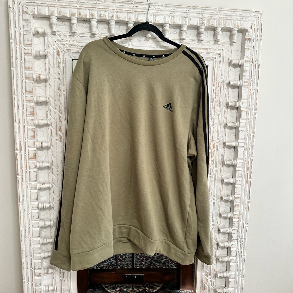 Adidas Green Crewneck Sweater Relaxed Fit